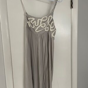 Elegant Gray One Shoulder Strap Dress